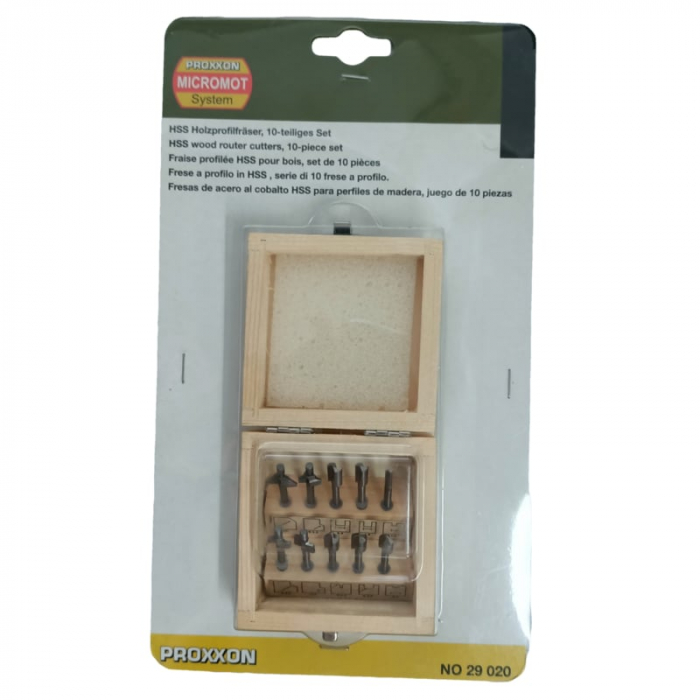 Set freze pentru lemn Micromot Proxxon PRXN29020, Ø3.2 mm, 10 piese [14]