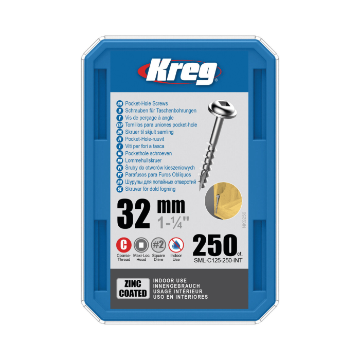 Set holtsuruburi pentru gauri in lemn Kreg SML-C125-250, Ø8x32 mm, 250 bucati [4]