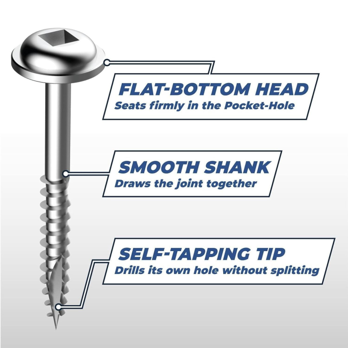Set holtsuruburi pentru gauri in lemn Kreg SML-F125-100, Ø8x32 mm, 100 bucati [4]
