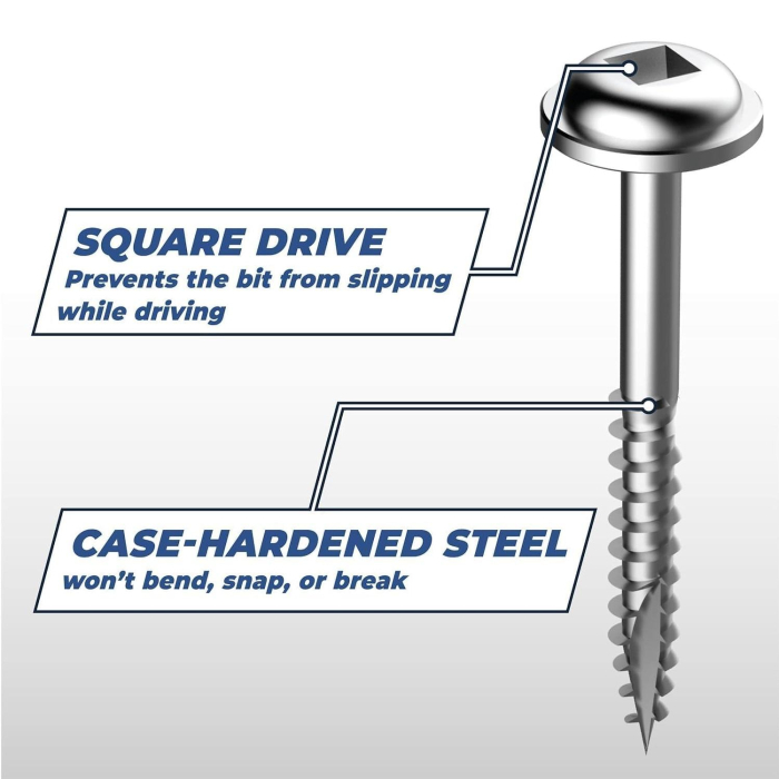 Set holtsuruburi pentru gauri in lemn Kreg SML-F125-100, Ø8x32 mm, 100 bucati [5]