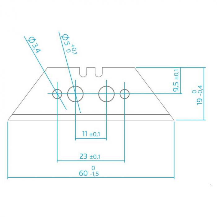 Set lame de rezerva tip trapez pentru cuttere profesionale Martor 99.701 10 bucati [5]