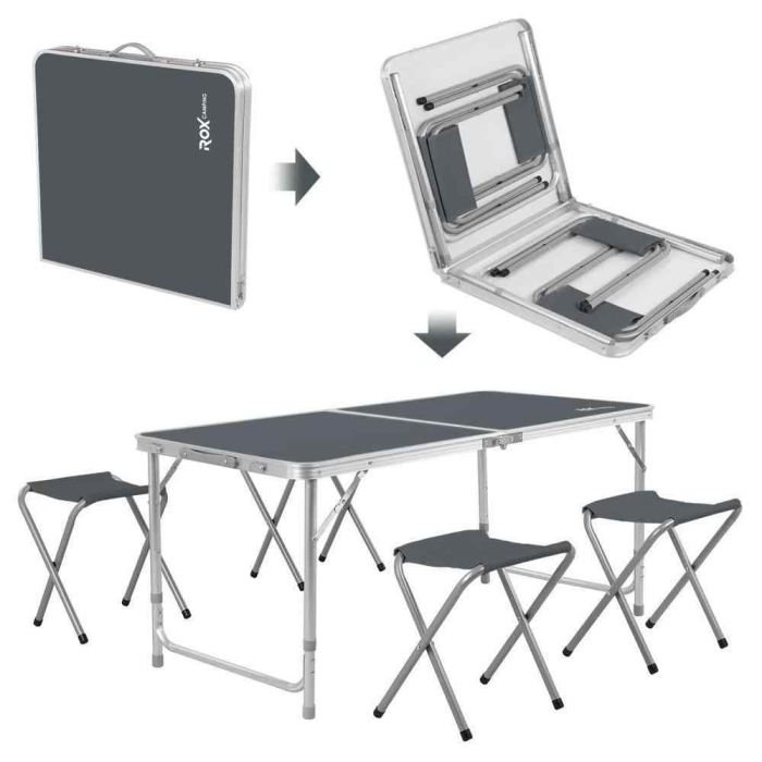 Set masa pliabila cu patru scaune ROX Wood 153CAMP0313, 5 piese [3]