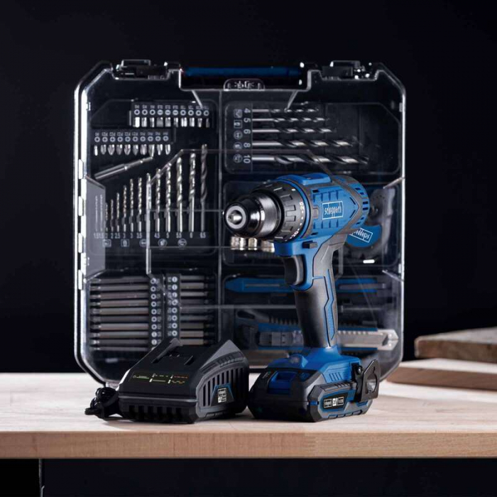 Set masina de gaurit si insurubat cu acumulator C-DTB74/1-X Scheppach 5909315900, 20 V, 2 Ah plus trusa unelte, 74 piese [3]