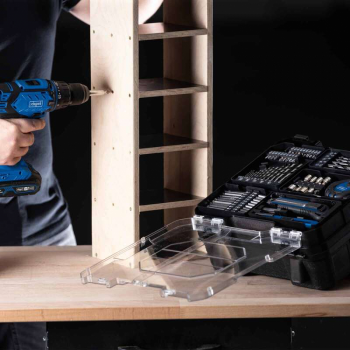 Set masina de gaurit si insurubat cu acumulator C-DTB74/1-X Scheppach 5909315900, 20 V, 2 Ah plus trusa unelte, 74 piese [8]