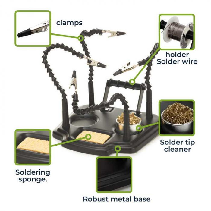 Suport de placi circuite cu 4 clesti Velleman VTHH7 [7]