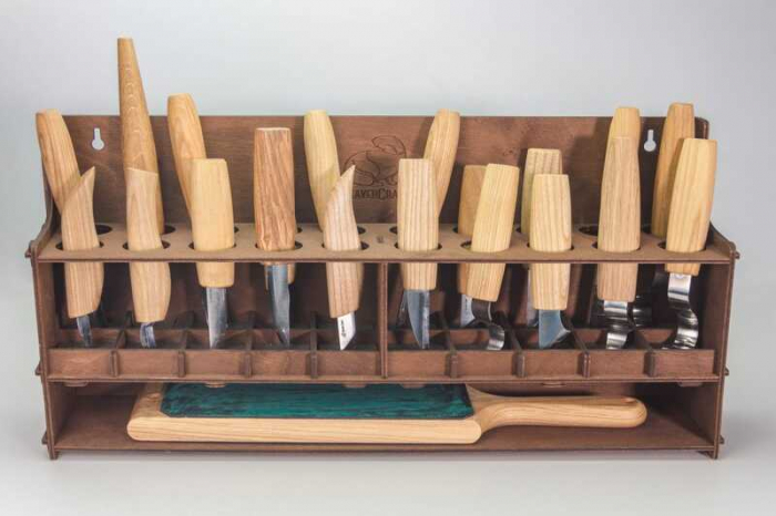 Suport pentru 20 cutite de cioplit in lemn BeaverCraft TH20 Dark [5]