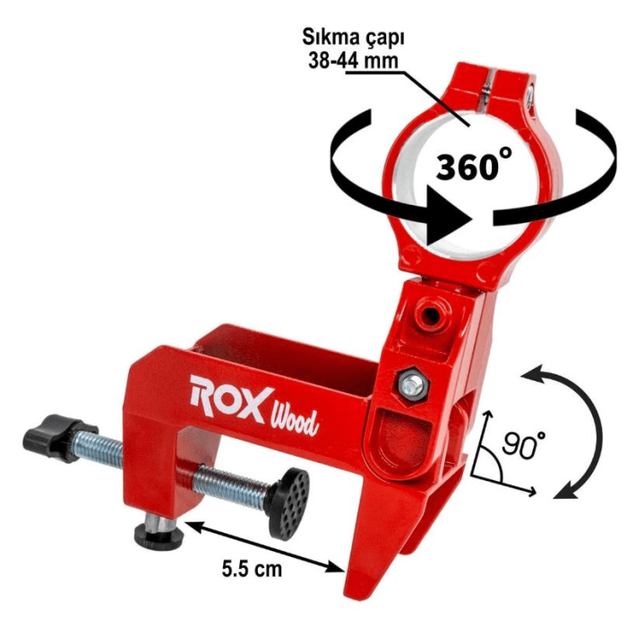 Suport pentru bormasina cu fixare pe banc ROX Wood 153ROX0262, Ø38-44 mm [6]