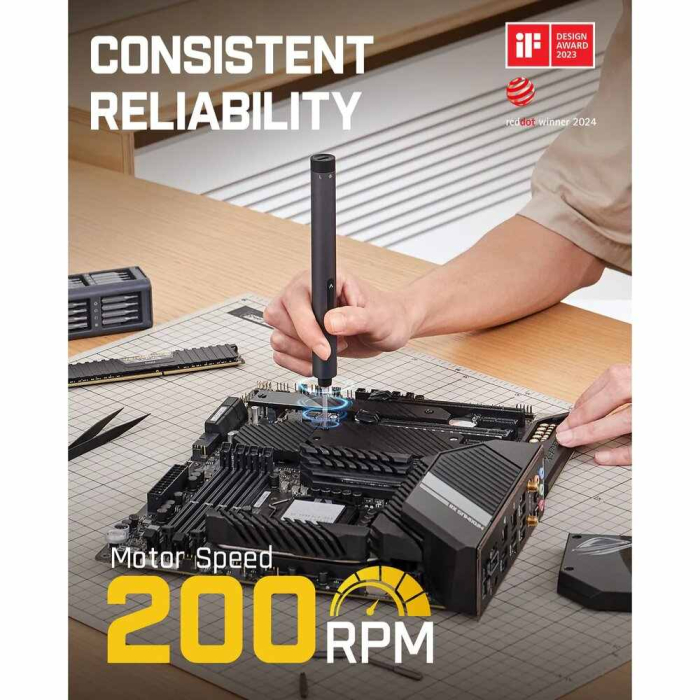 Surubelnita electrica cu acumulator plus biti E1 Max Fanttik NEXE1MAX, 3.7 V, 350 mAh, 53 piese [5]