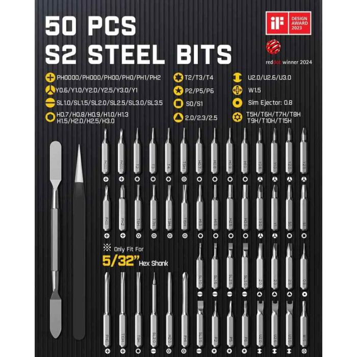 Surubelnita electrica cu acumulator plus biti E1 Max Fanttik NEXE1MAX, 3.7 V, 350 mAh, 53 piese [4]