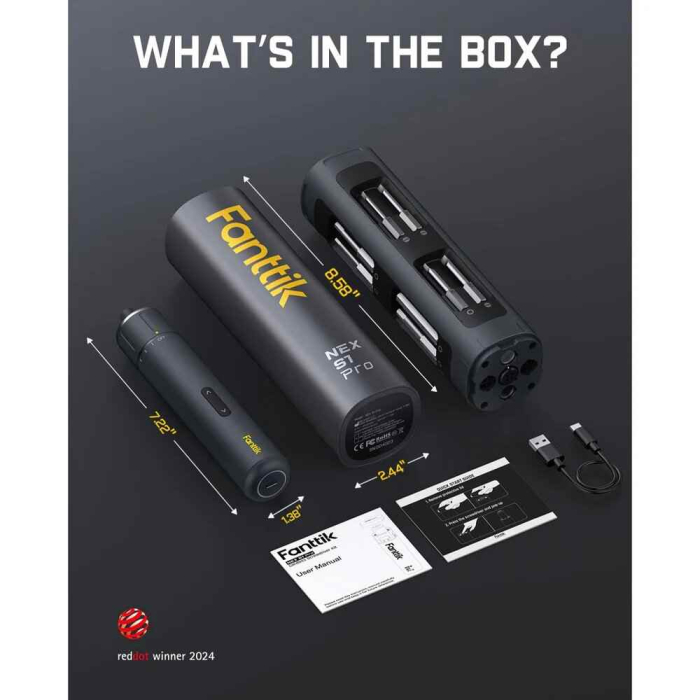 Surubelnita electrica cu acumulator plus biti Nex S1 Pro Fanttik KITNEXS1PRO, 5 V, 2 Ah [9]