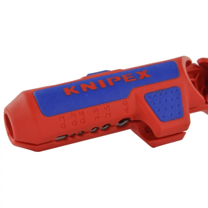 Taietor de teava ondulata si dezizolator ErgoStrip Knipex 16 95 01 SB, Ø13-32 mm [8]