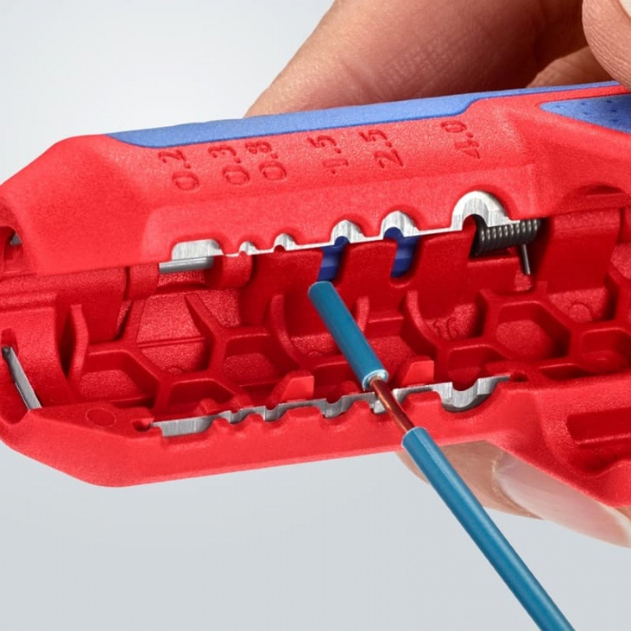 Taietor de teava ondulata si dezizolator ErgoStrip Knipex 16 95 01 SB, Ø13-32 mm [13]
