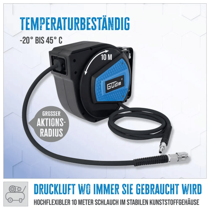 Tambur automat de perete cu furtun de aer Gude 02883, 10 m [5]