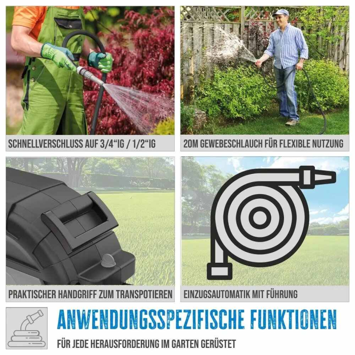 Tambur de montat pe perete cu furtun de apa Gude 93921, 20 m [8]