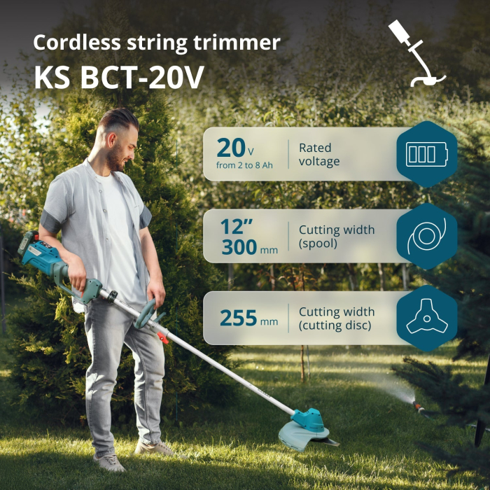 Trimmer de tuns iarbă cu acumulator KS BCT-20V [2]