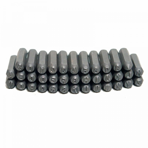 Trusa de poansoane cu litere si cifre cu perforator Dema 18506, 4 mm, 38 piese [4]