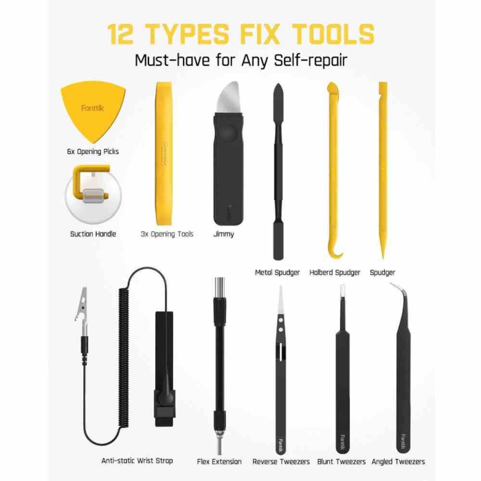 Trusa surubelnita electrica de precizie cu acumulator plus accesorii pentru telefoane mobile E1 NEX Fanttik E1NEXWorkstation, 85 piese [6]