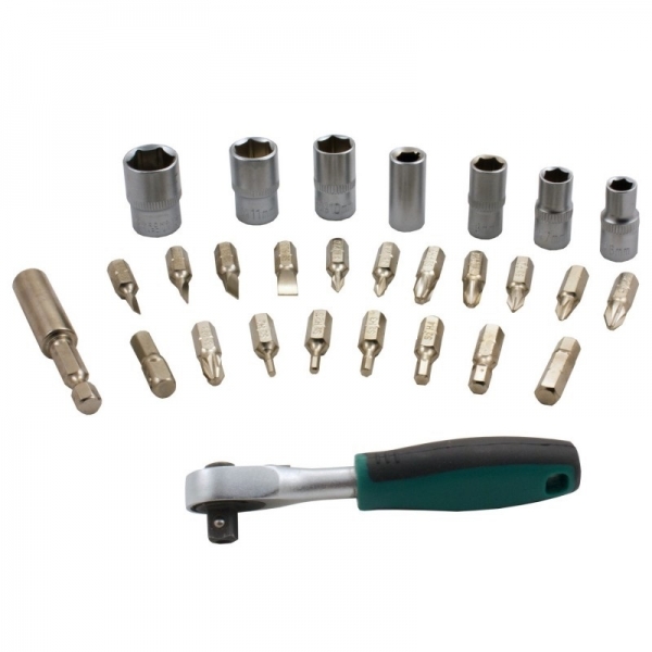 Trusa chei tubulare plus biti Troy 21948, Cr-V 1/4”, 28 piese [4]