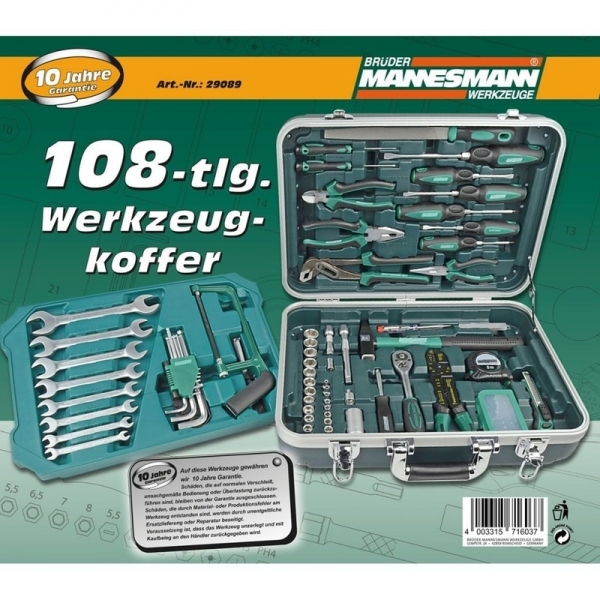 Trusa de scule combinata cu trei sertare Mannesmann 29089, 108 piese [6]