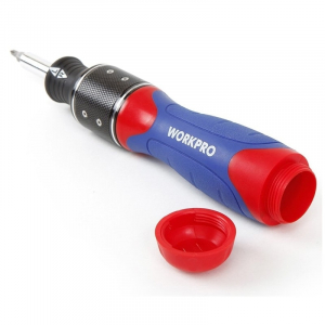 Set surubelnita cu clichet si biti Workpro W021407, 32 de piese [3]
