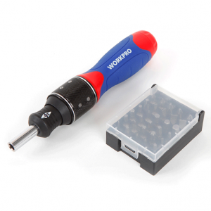 Set surubelnita cu clichet si biti Workpro W021407, 32 de piese [1]