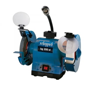 Polizoare de Banc - Polizor de banc dublu cu functie de polizare si slefuire BG200AL Scheppach 4903106901, 550 W, Ø200 mm