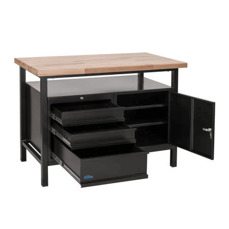 Banc de lucru cu spatii de depozitare P 1200 SLT Black Line Gude 40838, 400 Kg [1]