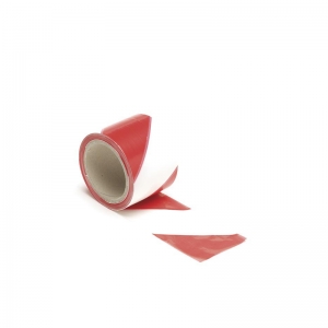 Adezivi - Banda pentru semnalizare cu rosu si alb Perel 1187-100 100m x 80mm