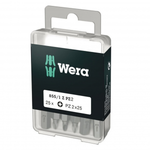 Set Biti - Biti pentru surubelnite Pozidrive Wera 05072404005, PZ2X25 mm, 25 bucati