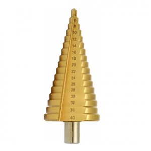 Burghiu conic acoperit cu titan pentru tabla Wert 3504, Ø4-40 mm