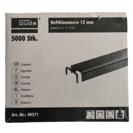 Capse pentru capsator pneumatic Gude 40271, 12 mm, set 5000 bucati [1]