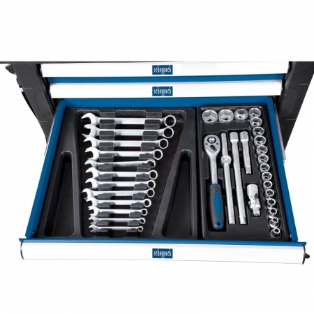 Carucior portabil cu scule TW1000 Scheppach 5909304900, 7 sertare, 263 piese [6]