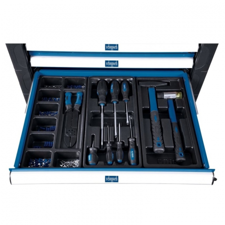 Carucior portabil cu scule TW1000 Scheppach 5909304900, 7 sertare, 263 piese [4]