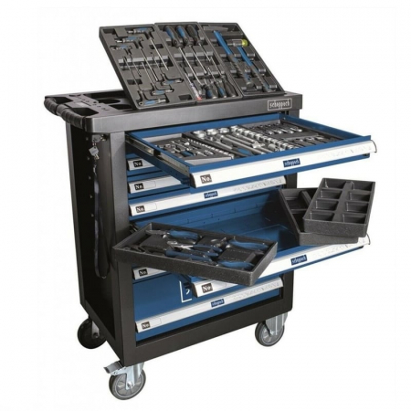 Carucior portabil cu scule TW1100 Scheppach 5909304901, 7 sertare, 70 piese [1]