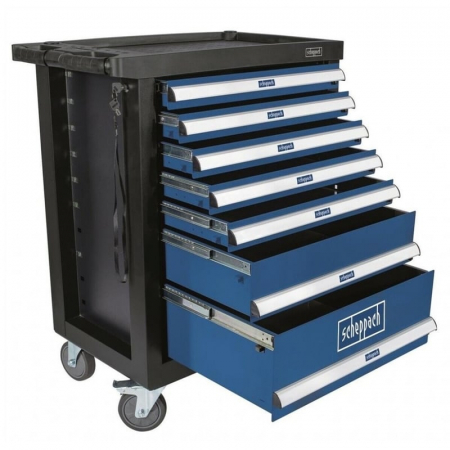 Carucior Scule - Carucior portabil cu scule TW1100 Scheppach 5909304901, 7 sertare, 70 piese