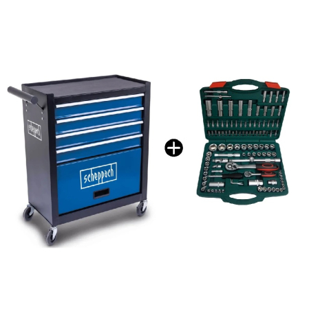 Carucior Scule - Carucior portabil fara scule TW1300 Scheppach 5909319900, 5 sertare