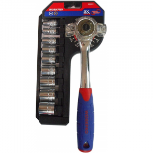 Chei - Set cheie clichet cu actionare dubla si capete tubulare Workpro W003014, 10 piese