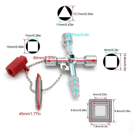 Cheie universala pentru tablouri Knipex 00 11 04, 10 in 1 [2]