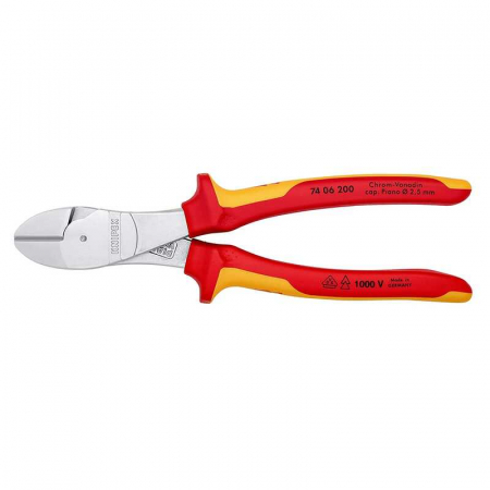 Clesti - Cleste cu taiere diagonala, maner izolat Knipex 74 06 200 T, 200 mm