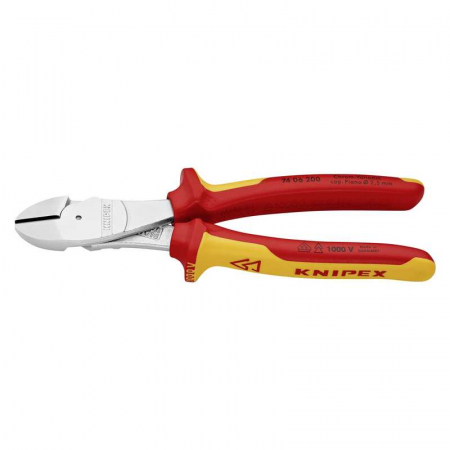Cleste cu taiere diagonala, maner izolat Knipex 74 06 200 T, 200 mm [1]