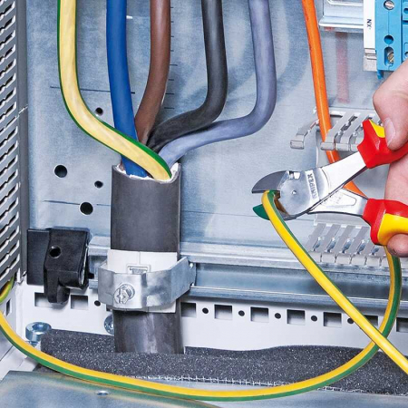 Cleste cu taiere diagonala, maner izolat Knipex 74 06 200 T, 200 mm [10]