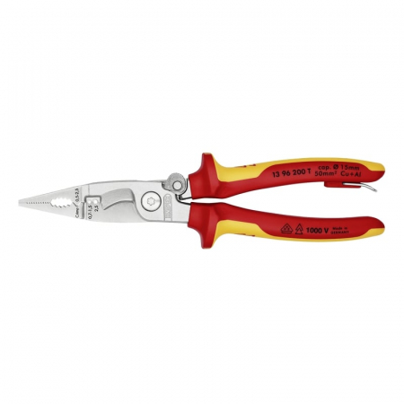 Clesti - Cleste profesional combinat izolat Knipex 13 96 200 T, 200 mm, 6 in 1