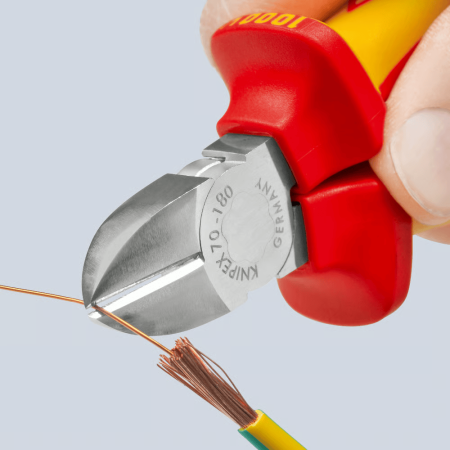 Cleste profesional cu taiere diagonala, maner izolat Knipex 70 06 180, 180 mm [3]