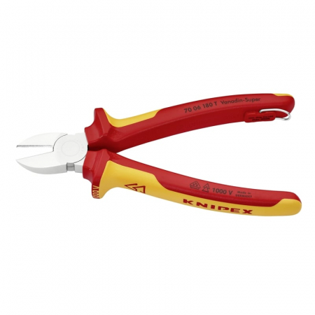 Cleste profesional cu taiere diagonala, maner izolat Knipex 70 06 180 T, 180 mm [2]