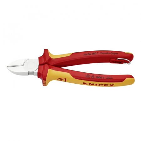 Cleste profesional cu taiere diagonala, maner izolat Knipex 70 06 180 T, 180 mm [1]