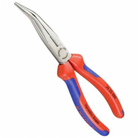 Cleste profesional cu varf lung indoit si suprafata taietoare Knipex 26 22 200, 200 mm [8]