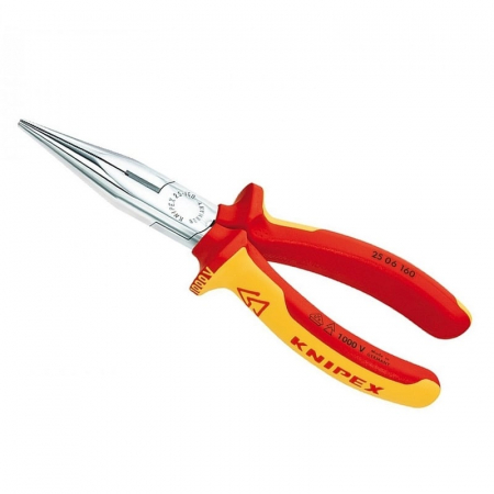 Clesti cu Falci Lungi - Cleste profesional izolat cu varf lung drept Knipex 25 06 160, 160 mm