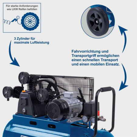 Compresor cu trei cilindri HC550TC Scheppach 5906147901, 2200 W, 100 L, 10 bari [1]