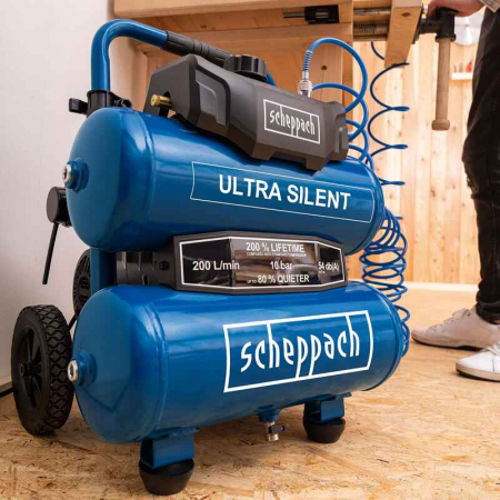 Compresor fara ulei HC20Si-Twin Ultra Silent Scheppach 5906145901, 750 W, 10 bari [5]