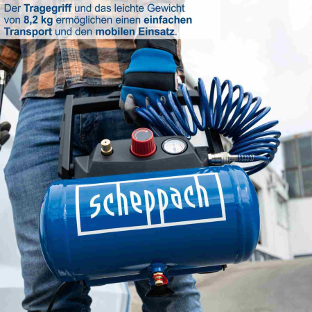 Compressor fara ulei HC06 Scheppach 5906153901, 1200 W, 6 L, 8 bari [2]